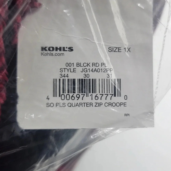 SO Women's Red and Black Checkered Sweater - Picture 7 of 15